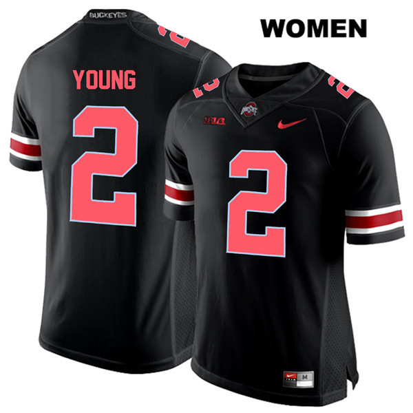 Ohio State Buckeyes Women's Chase Young #2 Red Number Black Authentic Nike College NCAA Stitched Football Jersey FJ19S88SA